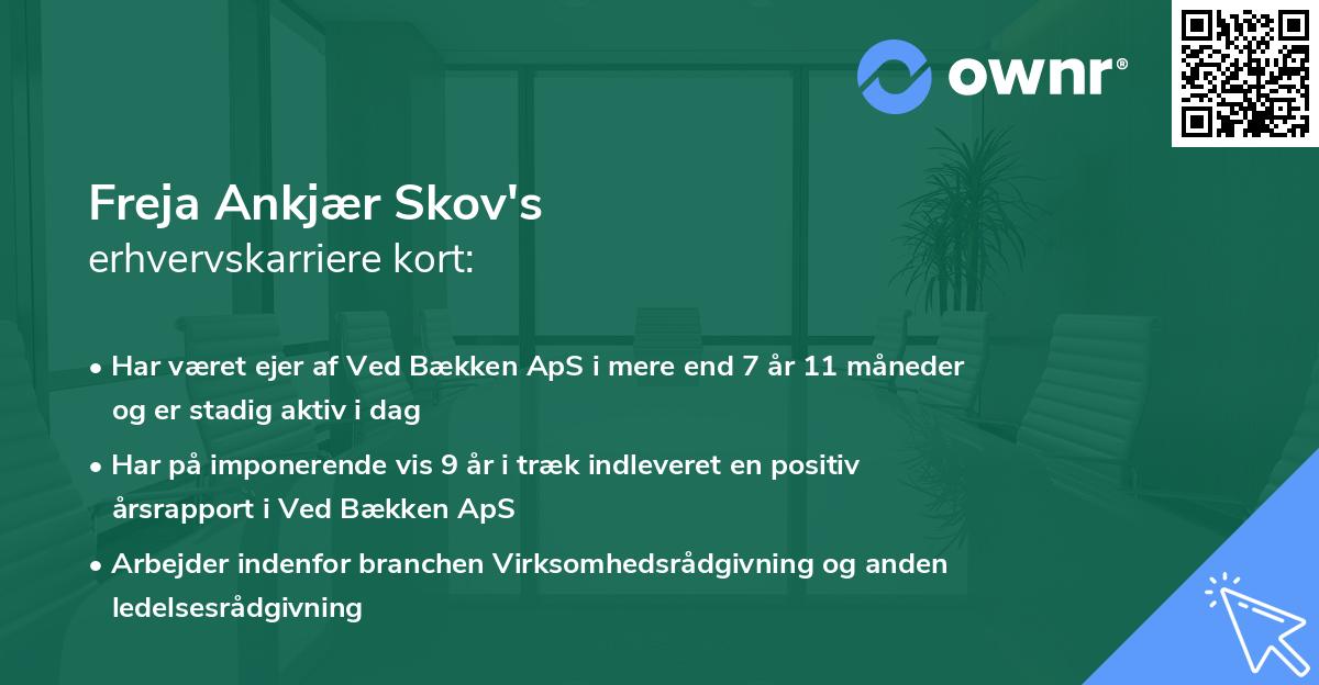 Freja Ankjær Skov's erhvervskarriere kort