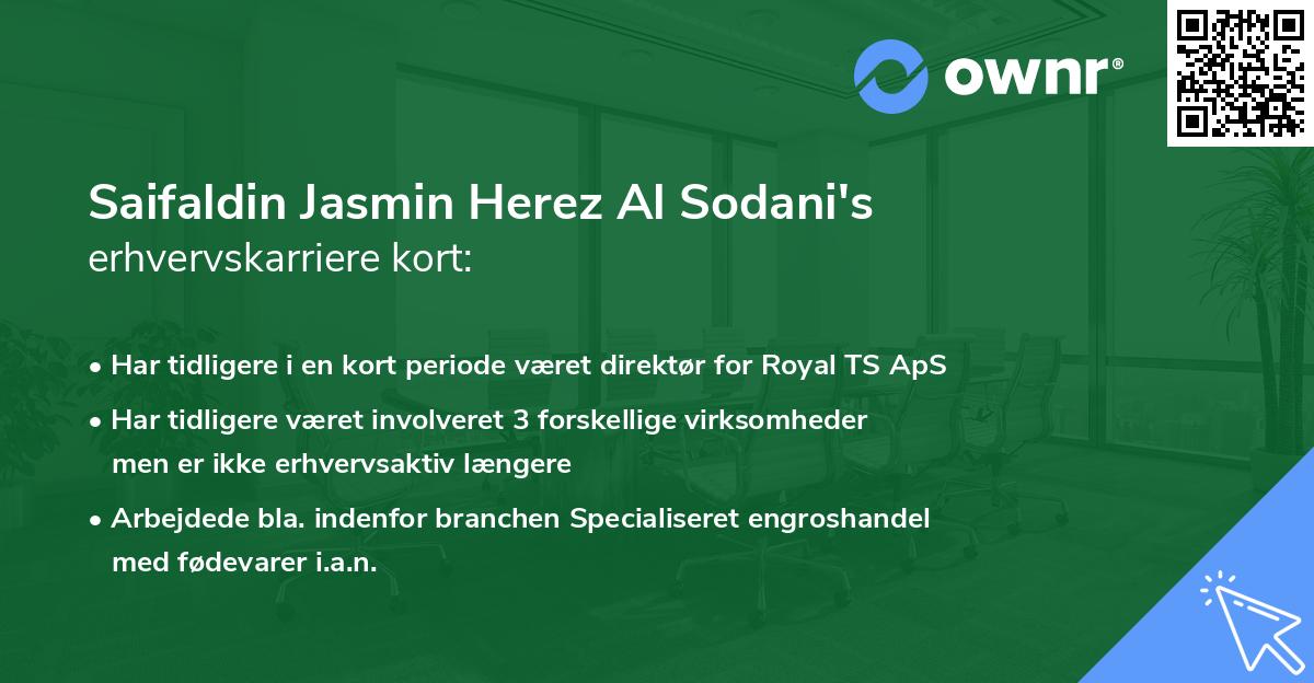 Saifaldin Jasmin Herez Al Sodani's erhvervskarriere kort