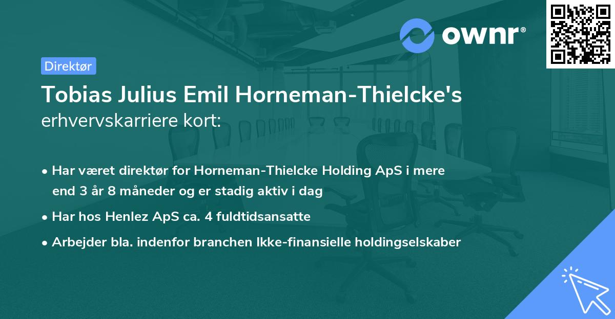 Tobias Julius Emil Horneman-Thielcke's erhvervskarriere kort