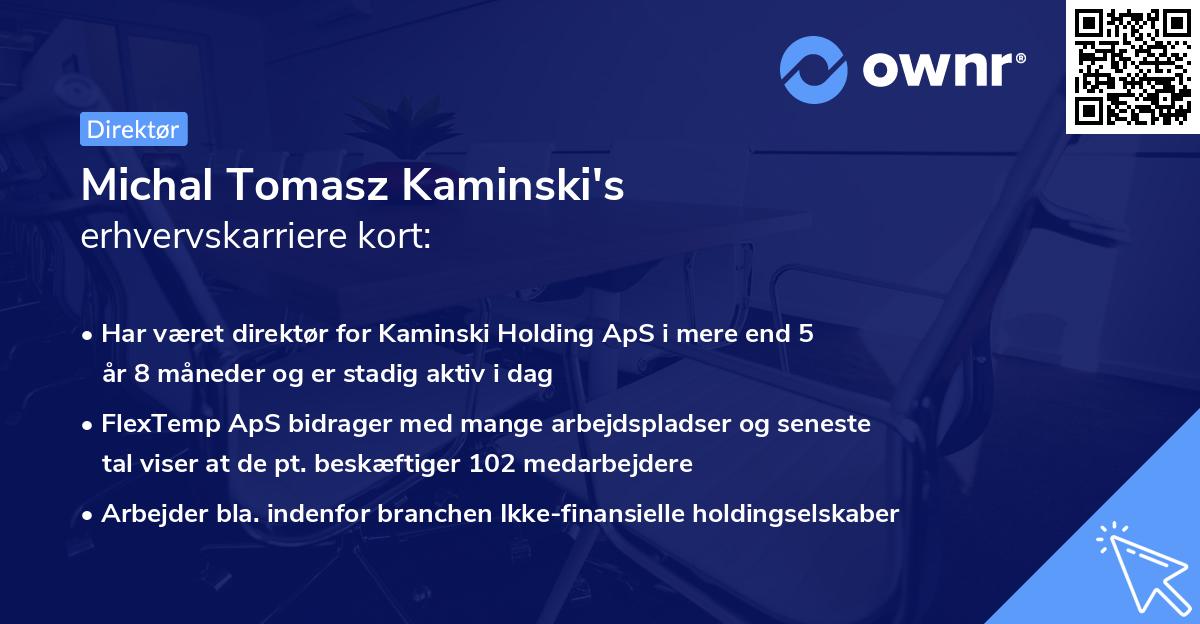 Michal Tomasz Kaminski's erhvervskarriere kort