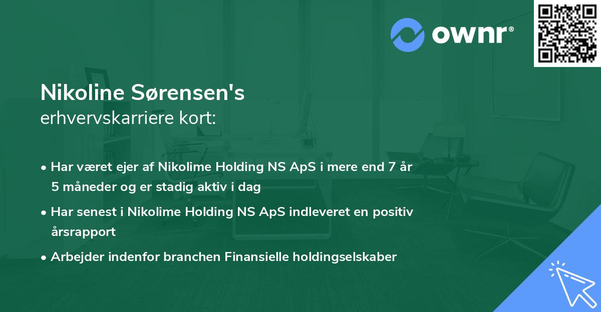 Nikoline Sørensen's erhvervskarriere kort