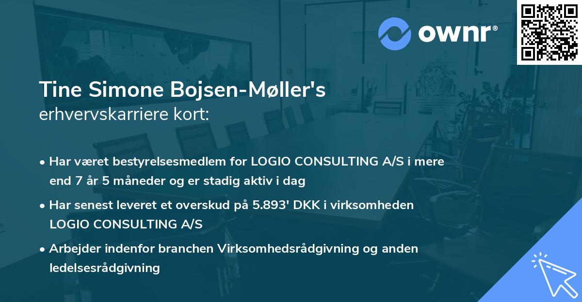 Tine Simone Bojsen-Møller's erhvervskarriere kort