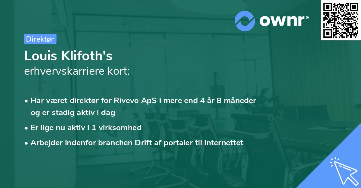 Louis Klifoth's erhvervskarriere kort