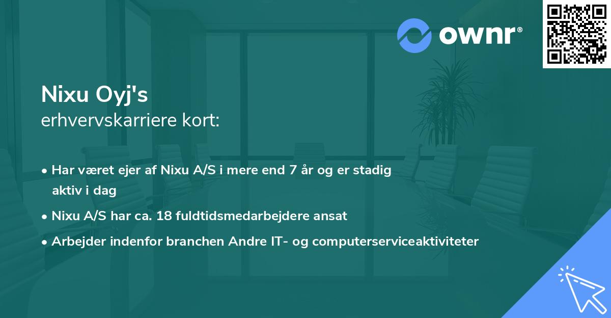 Nixu Oyj's erhvervskarriere kort