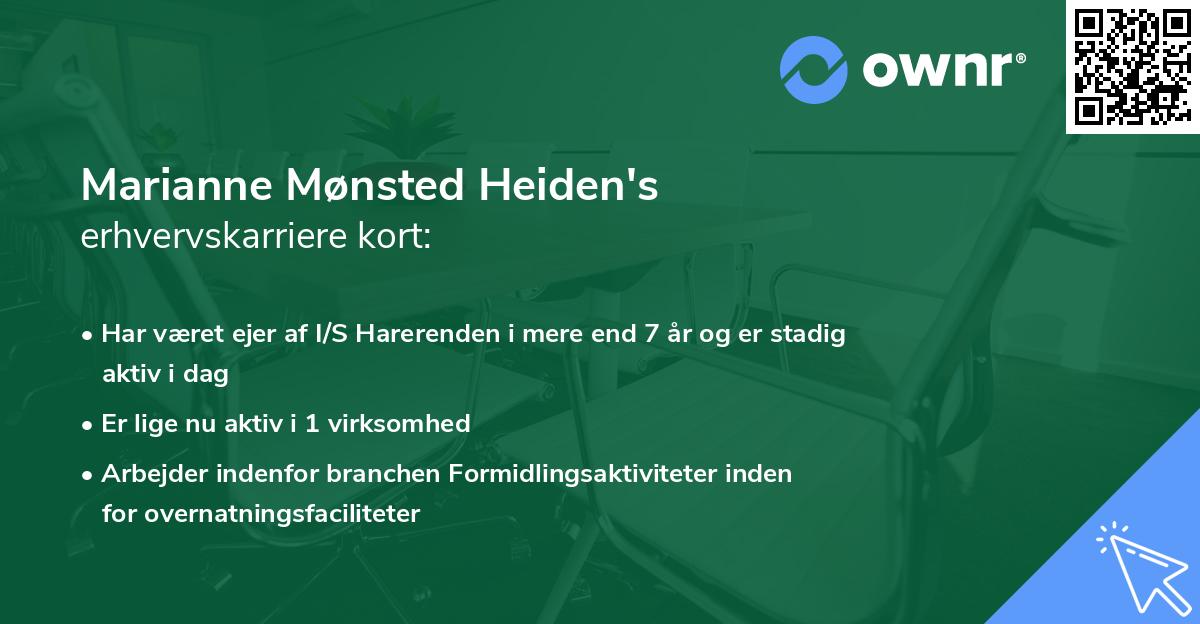 Marianne Mønsted Heiden's erhvervskarriere kort