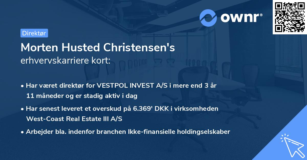 Morten Husted Christensen's erhvervskarriere kort