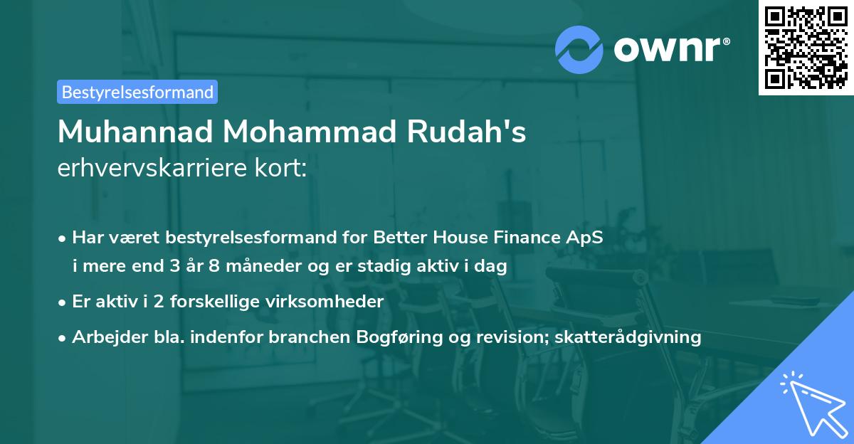 Muhannad Mohammad Rudah's erhvervskarriere kort
