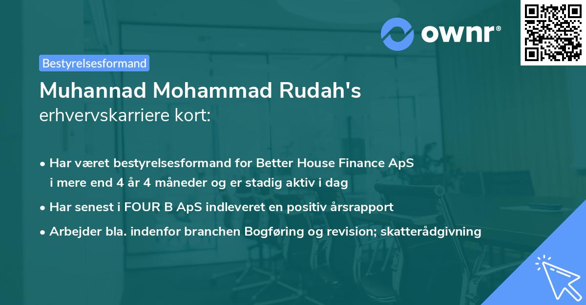 Muhannad Mohammad Rudah's erhvervskarriere kort