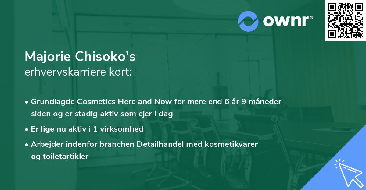 Majorie Chisoko's erhvervskarriere kort