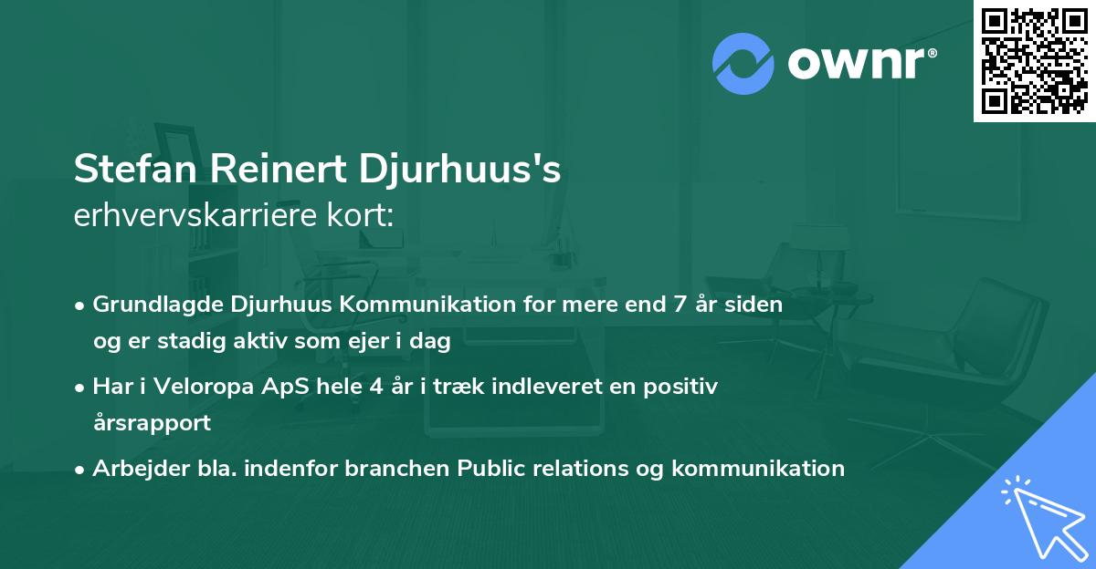 Stefan Reinert Djurhuus's erhvervskarriere kort