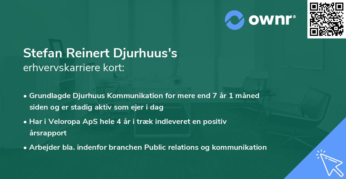 Stefan Reinert Djurhuus's erhvervskarriere kort