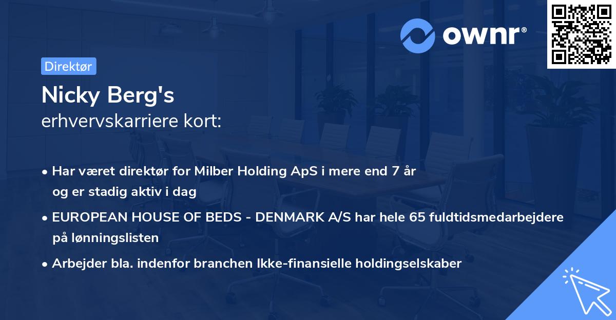 Nicky Berg's erhvervskarriere kort