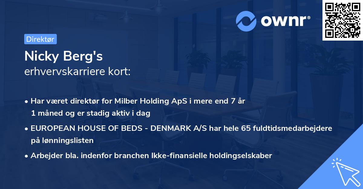 Nicky Berg's erhvervskarriere kort
