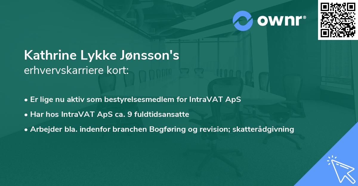 Kathrine Lykke Jønsson's erhvervskarriere kort