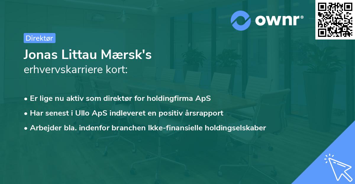 Jonas Littau Mærsk's erhvervskarriere kort