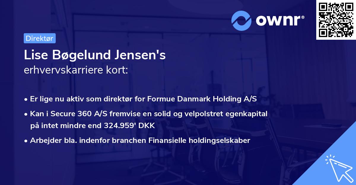 Lise Bøgelund Jensen's erhvervskarriere kort