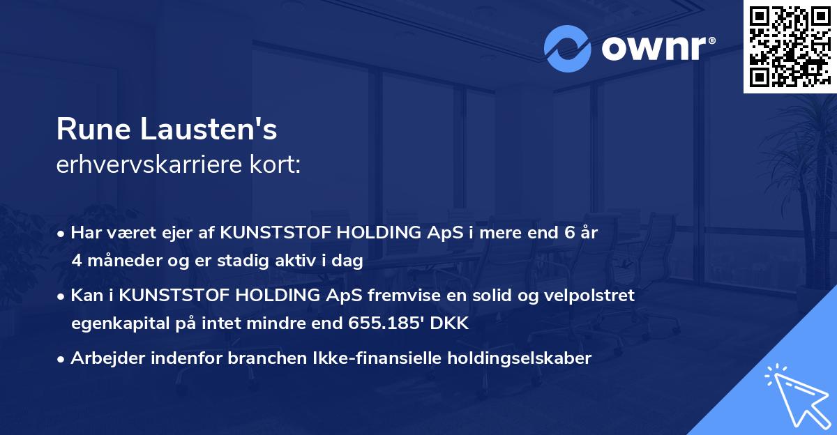 Rune Lausten's erhvervskarriere kort