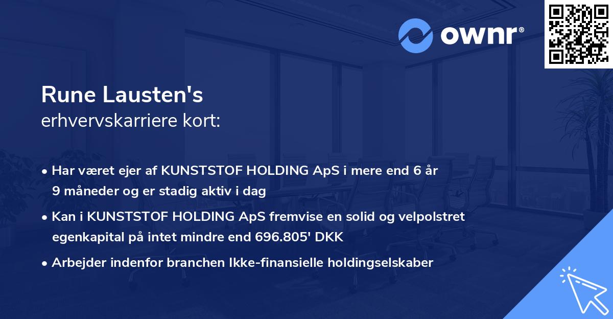 Rune Lausten's erhvervskarriere kort