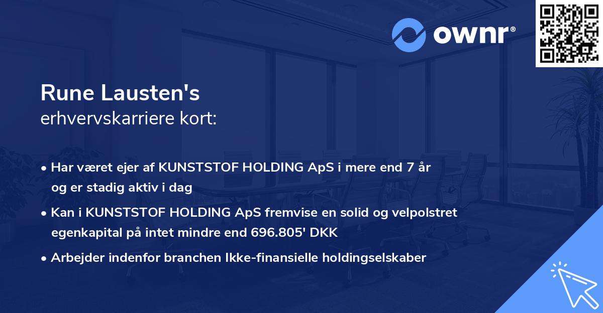Rune Lausten's erhvervskarriere kort