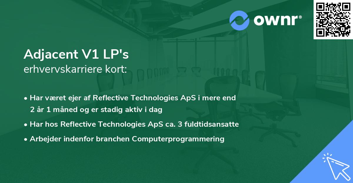 Adjacent V1 LP's erhvervskarriere kort