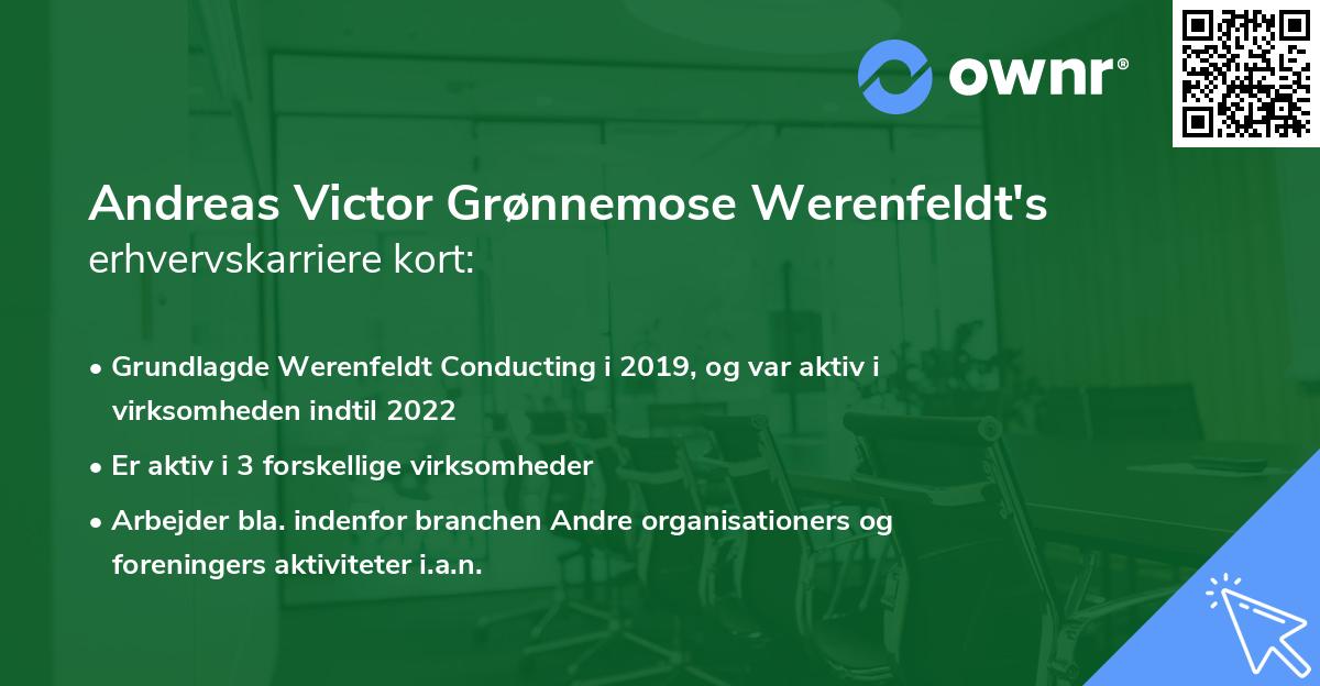 Andreas Victor Grønnemose Werenfeldt's erhvervskarriere kort