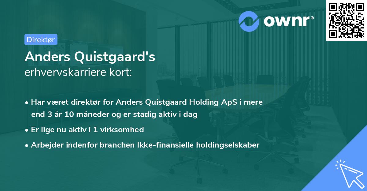 Anders Quistgaard's erhvervskarriere kort