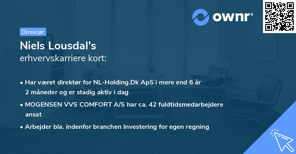 Niels Lousdal's erhvervskarriere kort