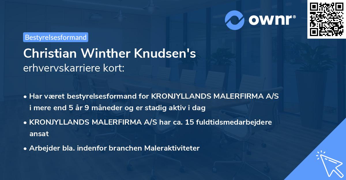 Christian Winther Knudsen's erhvervskarriere kort