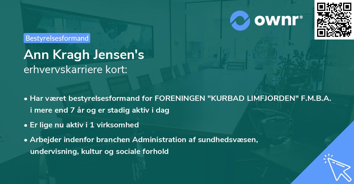 Ann Kragh Jensen's erhvervskarriere kort
