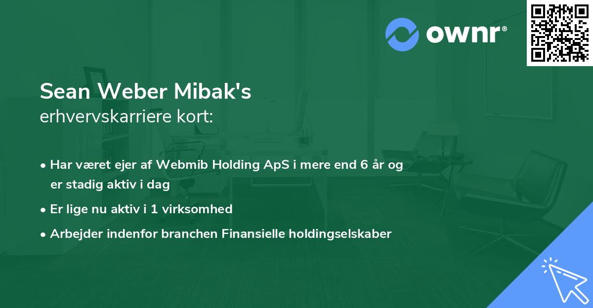 Sean Weber Mibak's erhvervskarriere kort