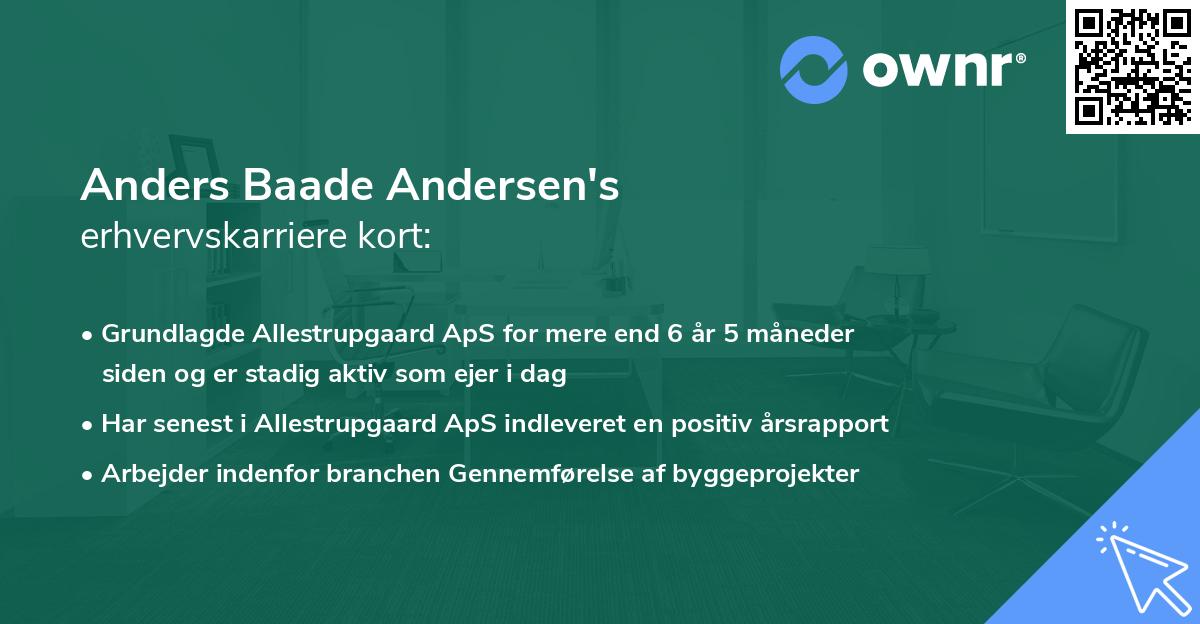Anders Baade Andersen's erhvervskarriere kort