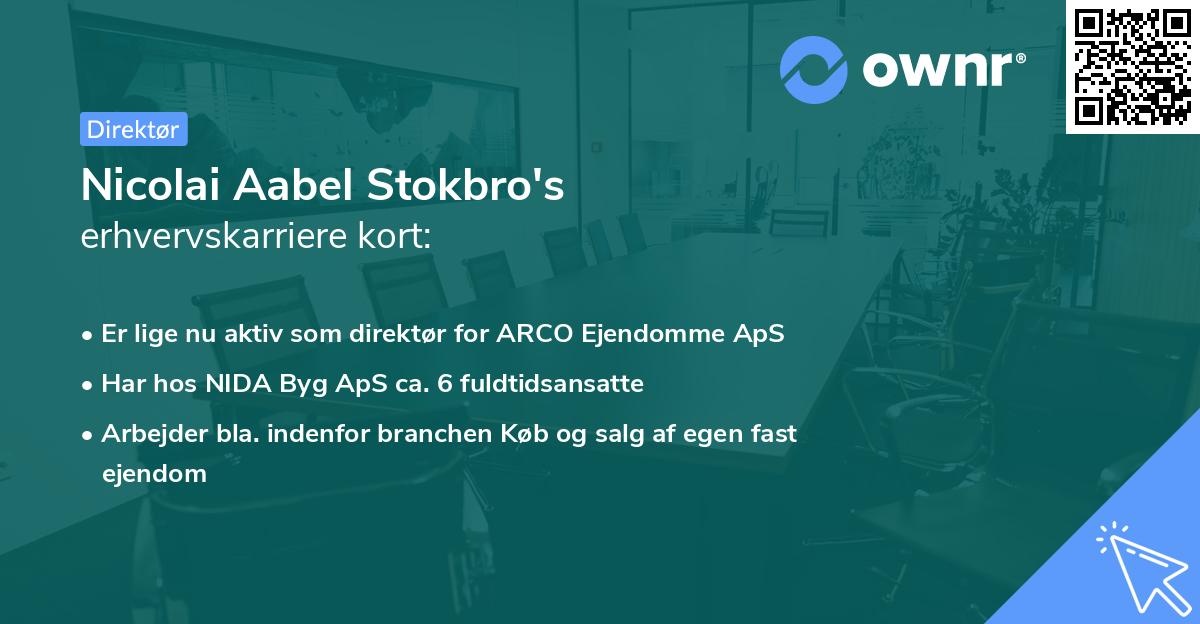 Nicolai Aabel Stokbro's erhvervskarriere kort
