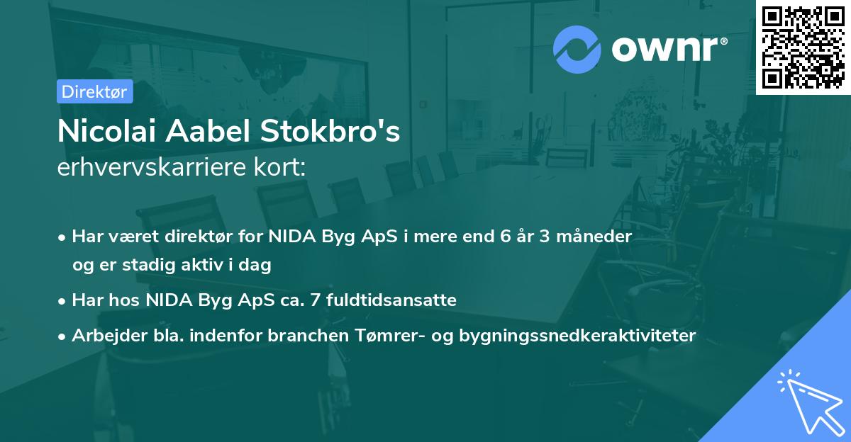 Nicolai Aabel Stokbro's erhvervskarriere kort