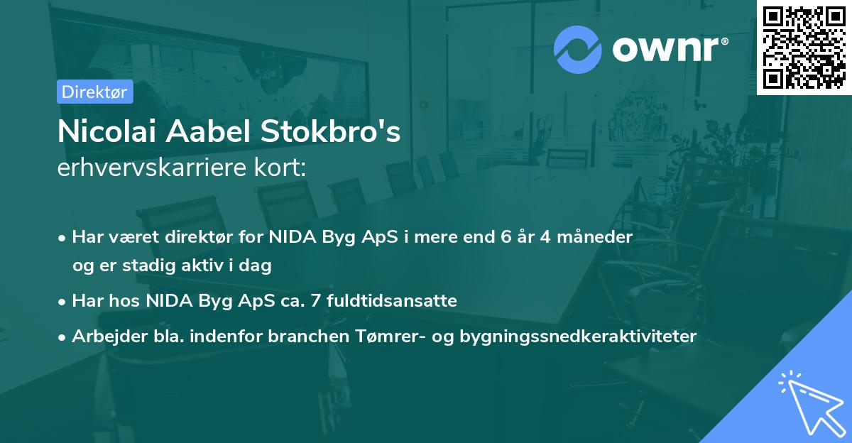 Nicolai Aabel Stokbro's erhvervskarriere kort
