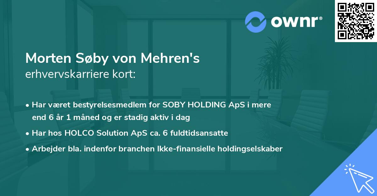 Morten Søby von Mehren's erhvervskarriere kort