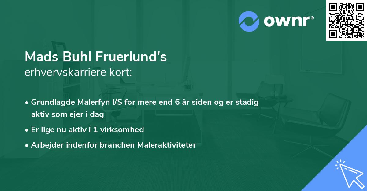 Mads Buhl Fruerlund's erhvervskarriere kort