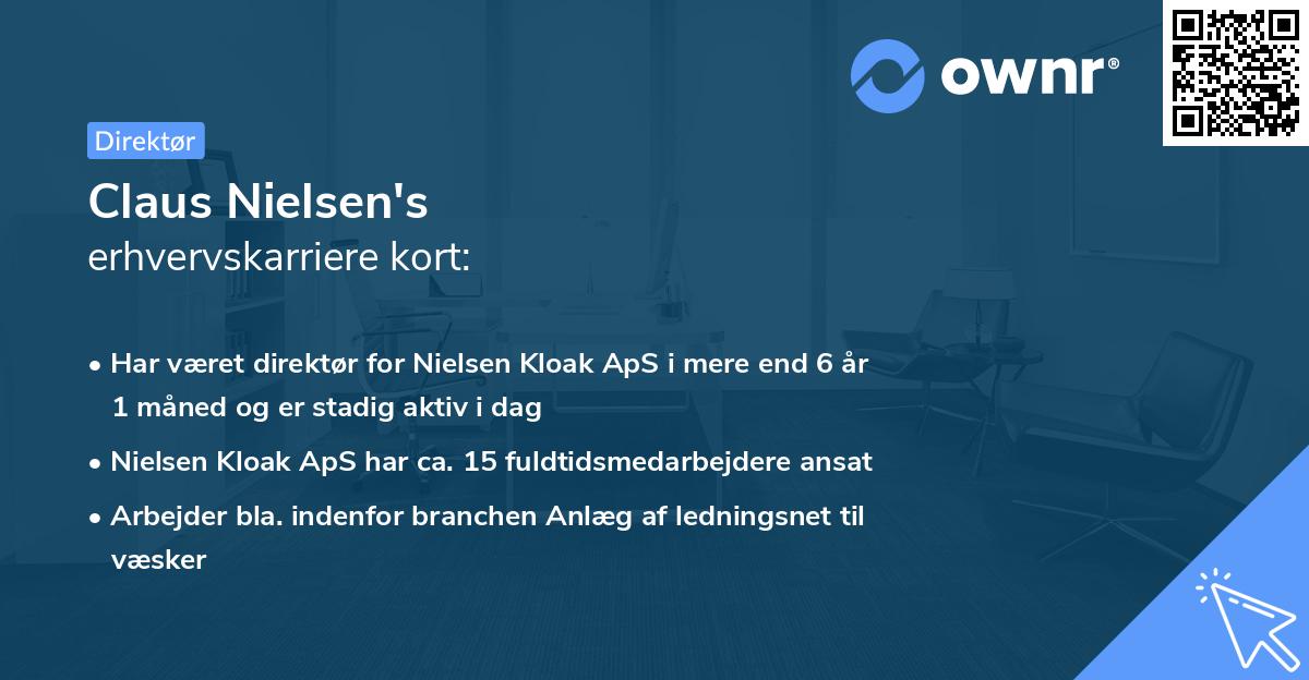 Claus Nielsen's erhvervskarriere kort