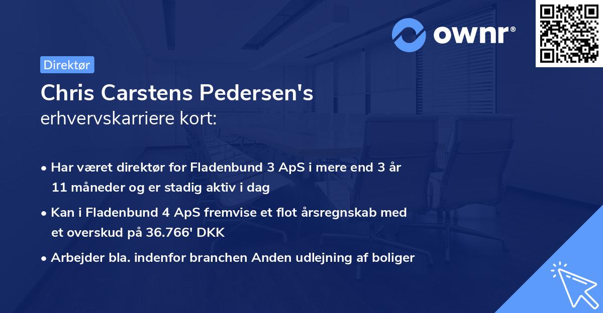 Chris Carstens Pedersen's erhvervskarriere kort