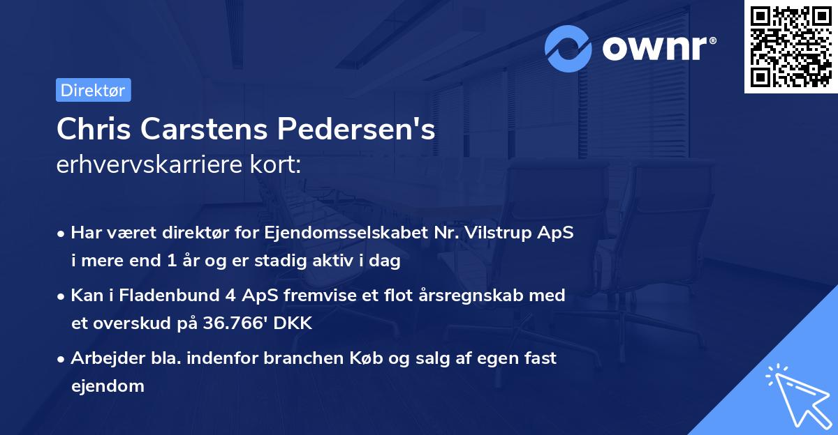 Chris Carstens Pedersen's erhvervskarriere kort