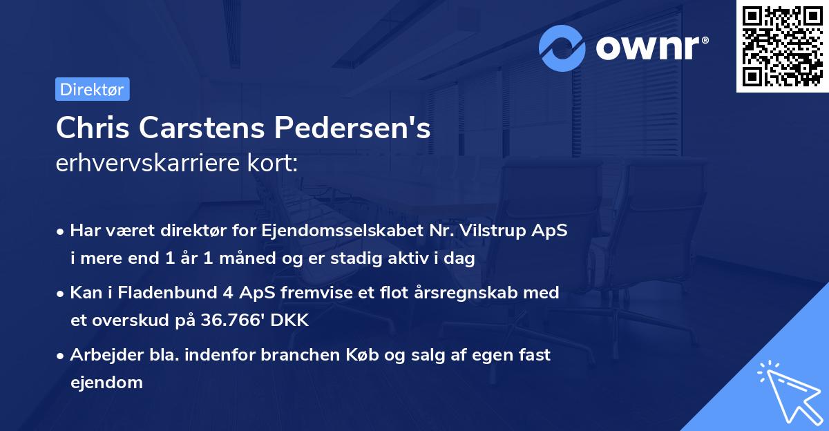 Chris Carstens Pedersen's erhvervskarriere kort