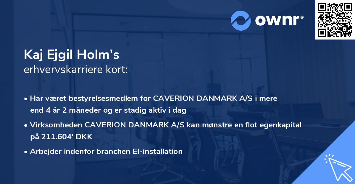 Kaj Ejgil Holm's erhvervskarriere kort