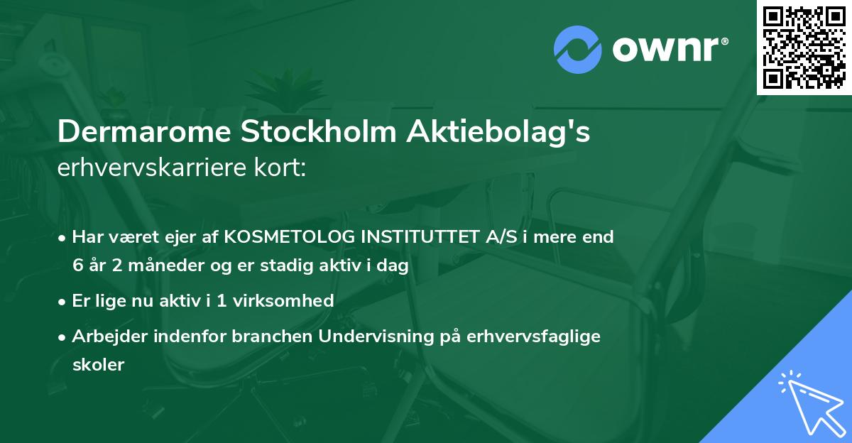 Dermarome Stockholm Aktiebolag's erhvervskarriere kort