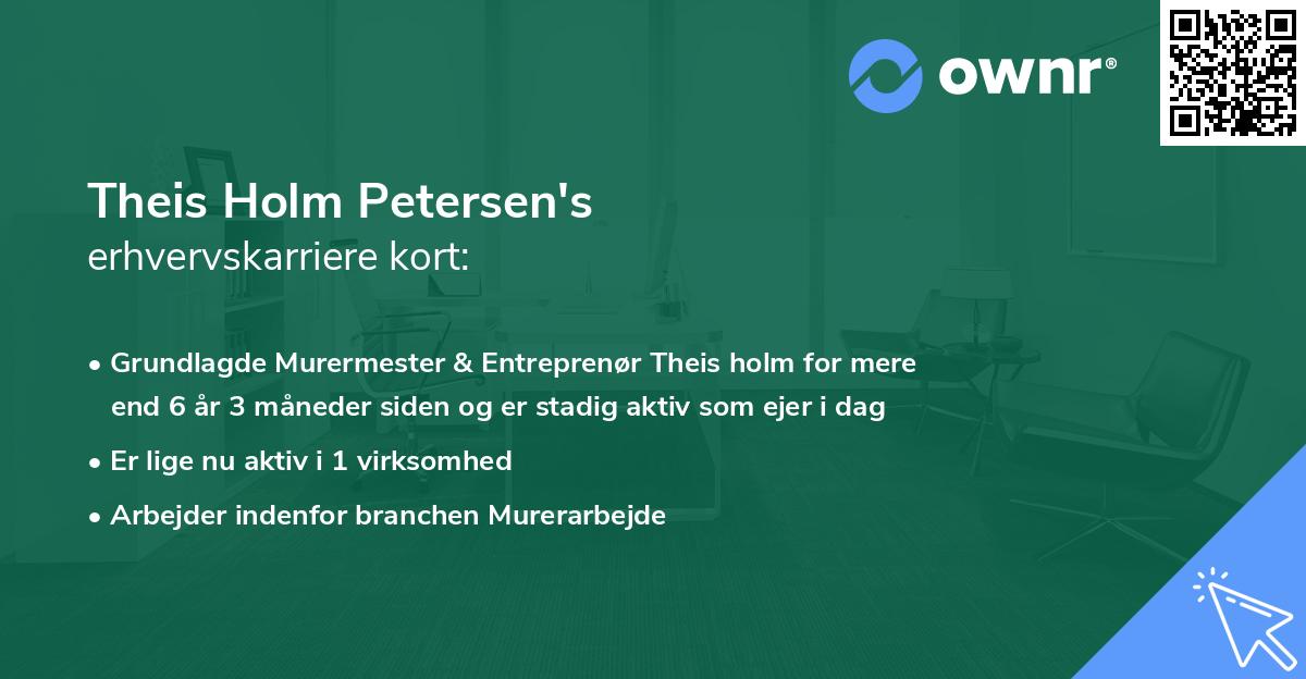 Theis Holm Petersen's erhvervskarriere kort