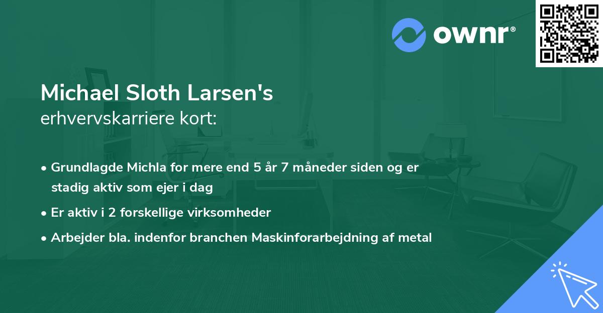 Michael Sloth Larsen's erhvervskarriere kort