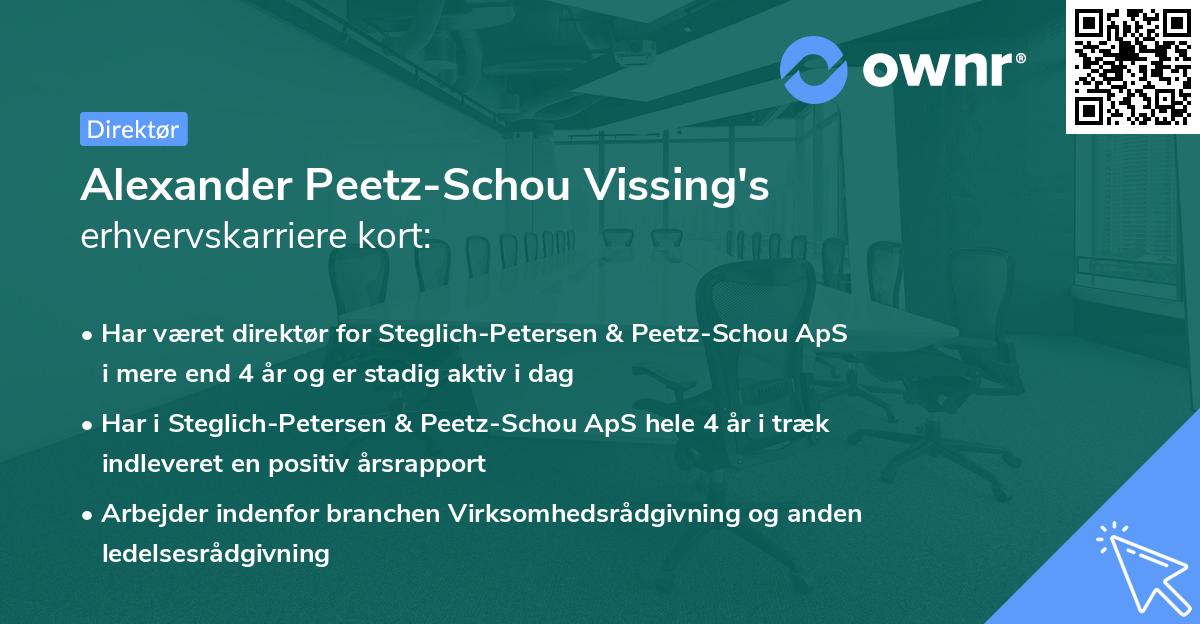 Alexander Peetz-Schou Vissing's erhvervskarriere kort