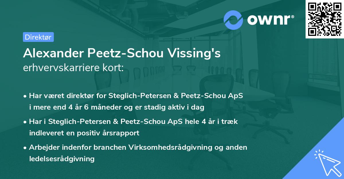 Alexander Peetz-Schou Vissing's erhvervskarriere kort