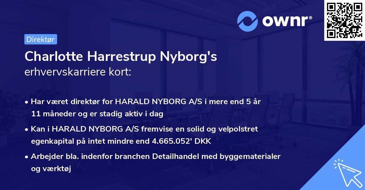 Charlotte Harrestrup Nyborg's erhvervskarriere kort