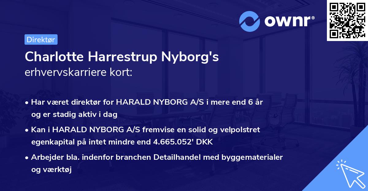 Charlotte Harrestrup Nyborg's erhvervskarriere kort