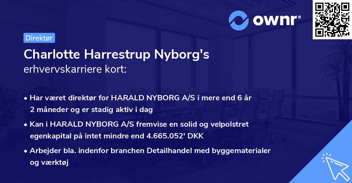 Charlotte Harrestrup Nyborg's erhvervskarriere kort
