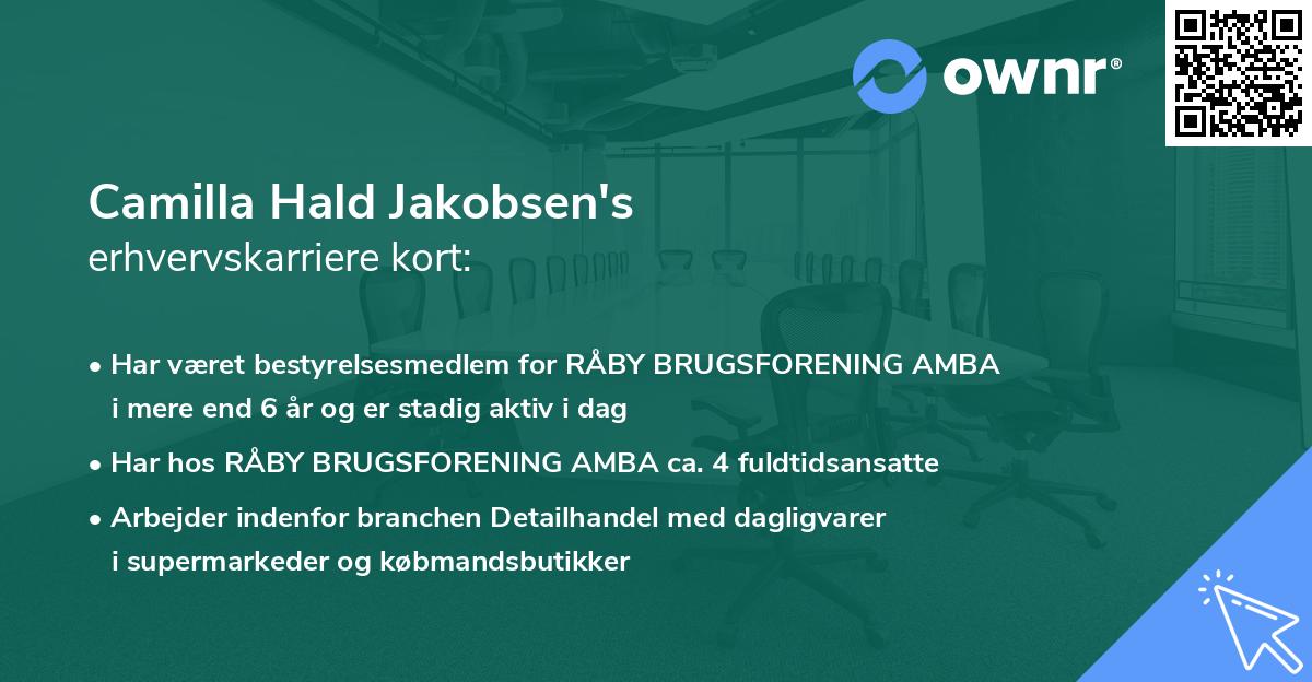 Camilla Hald Jakobsen's erhvervskarriere kort